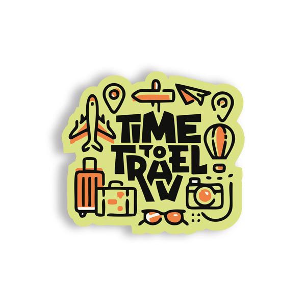 Best Time To Travel Sticker - Time To Travel Sticker