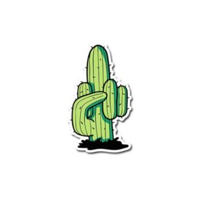 Cactus Showing Middle Finger Sticker