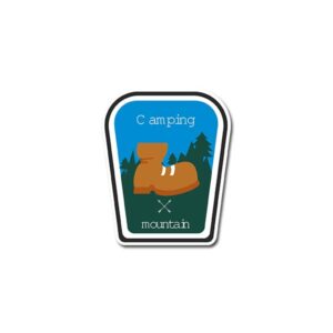 Camping mountain sticker